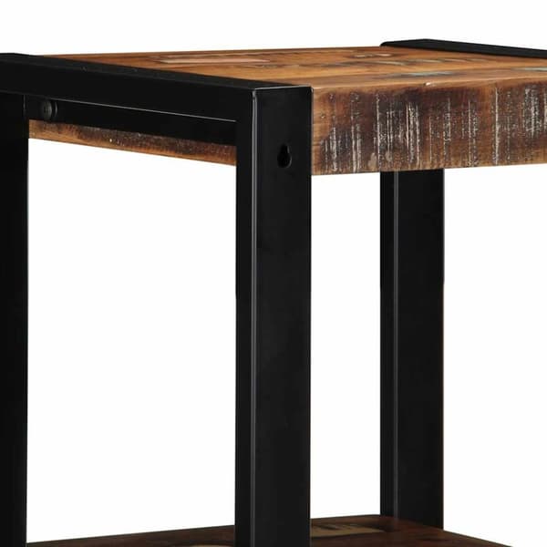vidaXL Vegghylle flerfarget 35x35x100 cm gjenvunnet heltre