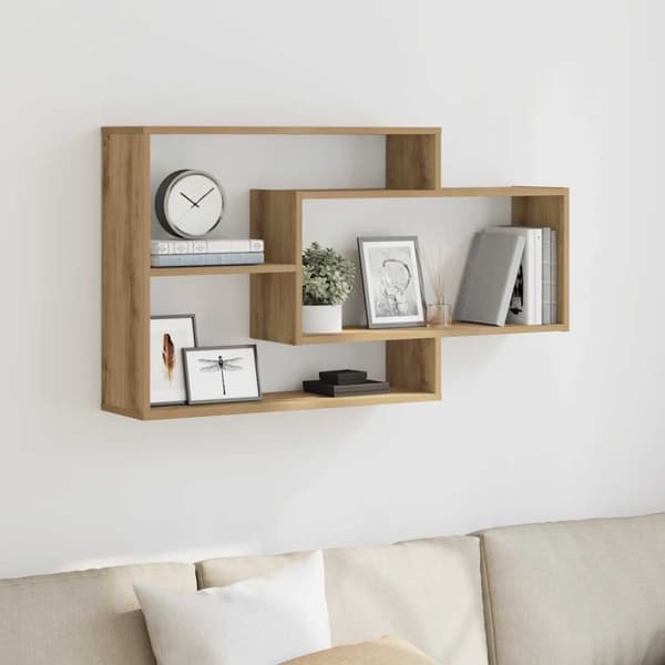 vidaXL Vegghylle artisan eik 104x20x58,5 cm konstruert tre