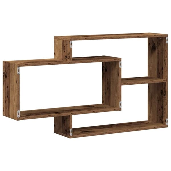vidaXL Vegghylle gammelt tre 104x20x58,5 cm konstruert tre