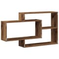 Miniatyrbilde 7 av 10: vidaXL Vegghylle gammelt tre 104x20x58,5 cm konstruert tre