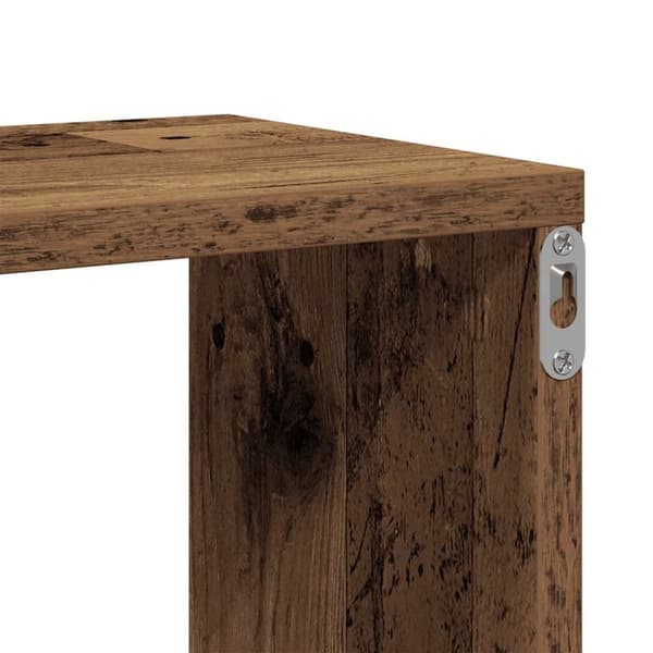 vidaXL Vegghylle gammelt tre 104x20x58,5 cm konstruert tre