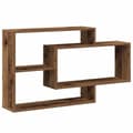 Miniatyrbilde 1 av 10: vidaXL Vegghylle gammelt tre 104x20x58,5 cm konstruert tre