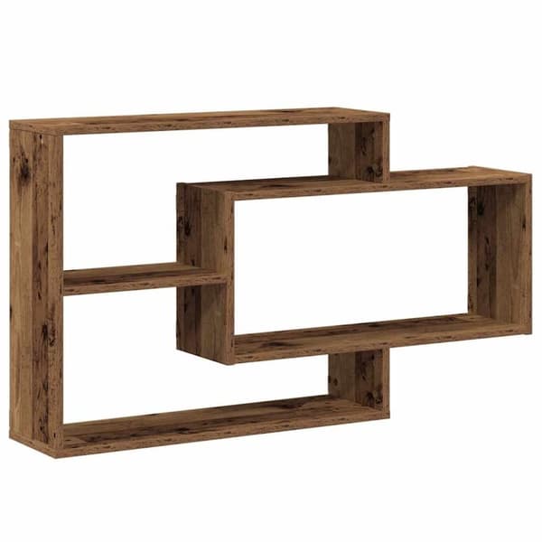vidaXL Vegghylle gammelt tre 104x20x58,5 cm konstruert tre