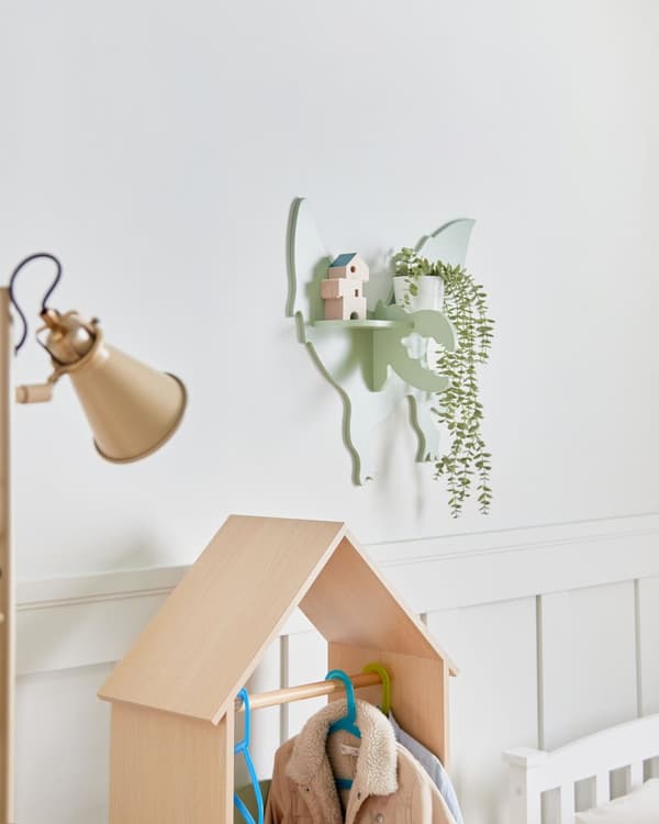 Vägghylla Hyllplan Ljusgrön MDF Dinosaurie Barnrum Hem