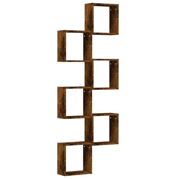 vidaXL Vegghyller kubeformet 6 stk røkt eik 30x15x30 cm