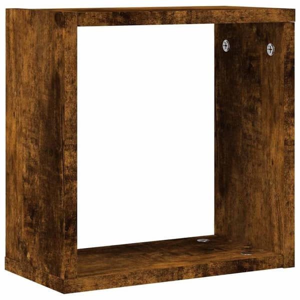 vidaXL Vegghyller kubeformet 6 stk røkt eik 30x15x30 cm