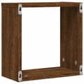Miniatyrbilde 9 av 11: vidaXL Vegghyller kubeformet 4 stk brun eik 30x15x30 cm