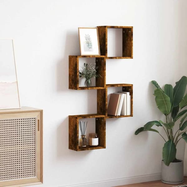 vidaXL Wall Cube Hyllyt 4 kpl Savustettu tammi 30x15x30 cm