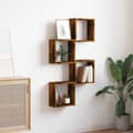 Pikkukuva 4 / 11: vidaXL Wall Cube Hyllyt 4 kpl Savustettu tammi 30x15x30 cm