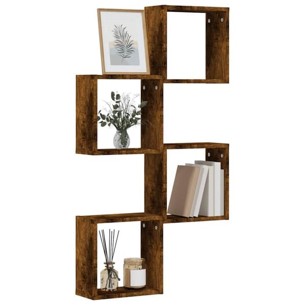 vidaXL Wall Cube Hyllyt 4 kpl Savustettu tammi 30x15x30 cm