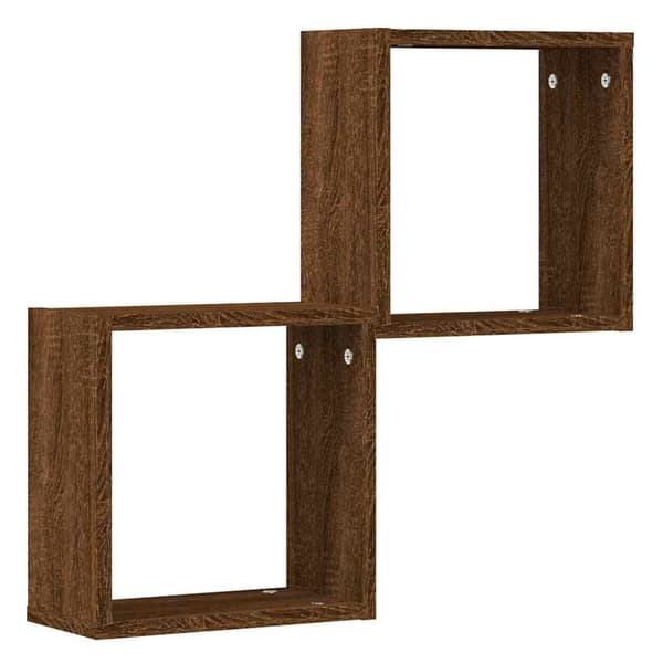 vidaXL Väggkubhyllor 2 st brun ek 30x15x30 cm