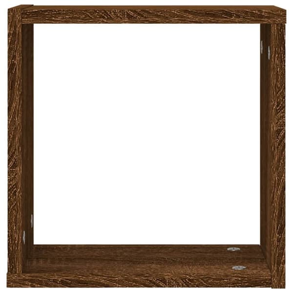 vidaXL Väggkubhyllor 2 st brun ek 30x15x30 cm