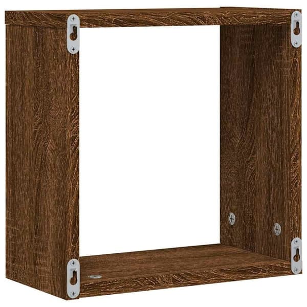 vidaXL Väggkubhyllor 2 st brun ek 30x15x30 cm