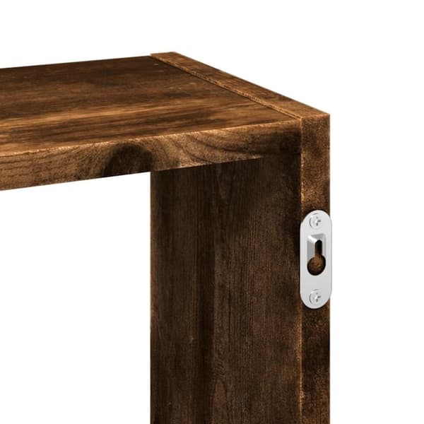 vidaXL Vägghylla rökfärgad ek 159x18x66 cm konstruerat trä