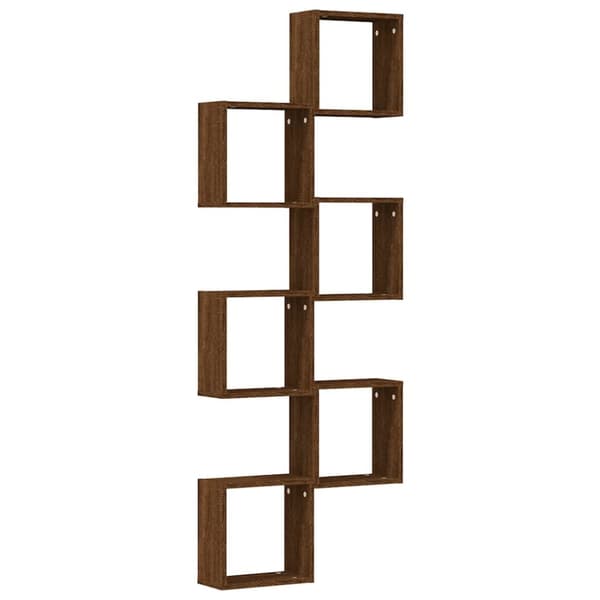 vidaXL væghylder 6 stk. 30x15x30 cm kubeformet brun egetræsfarve