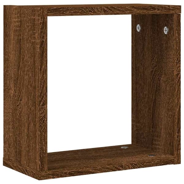 vidaXL væghylder 6 stk. 30x15x30 cm kubeformet brun egetræsfarve