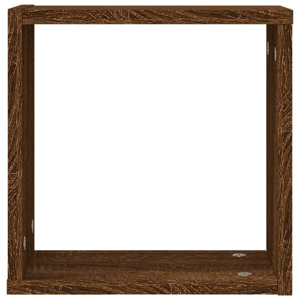 vidaXL væghylder 6 stk. 30x15x30 cm kubeformet brun egetræsfarve