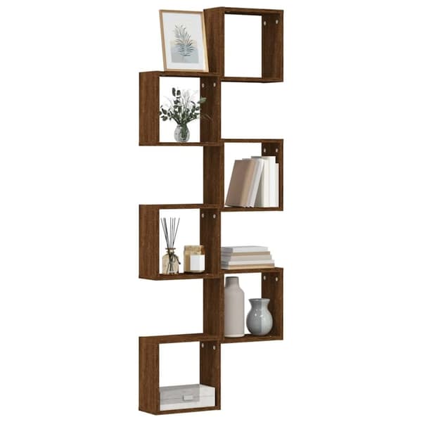 vidaXL væghylder 6 stk. 30x15x30 cm kubeformet brun egetræsfarve