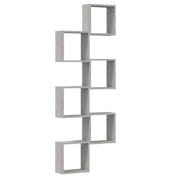 vidaXL væghylder 6 stk. 30x15x30 cm kubeformet grå sonoma-eg