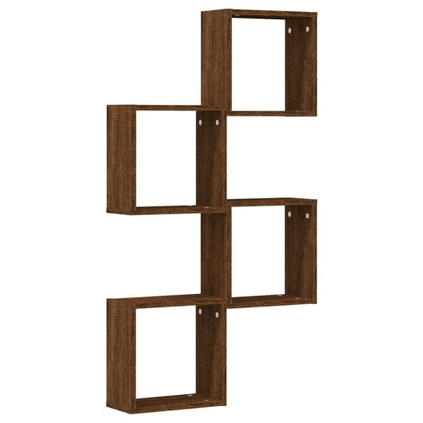 vidaXL væghylder 4 stk. 30x15x30 cm kubeformet brun egetræsfarve