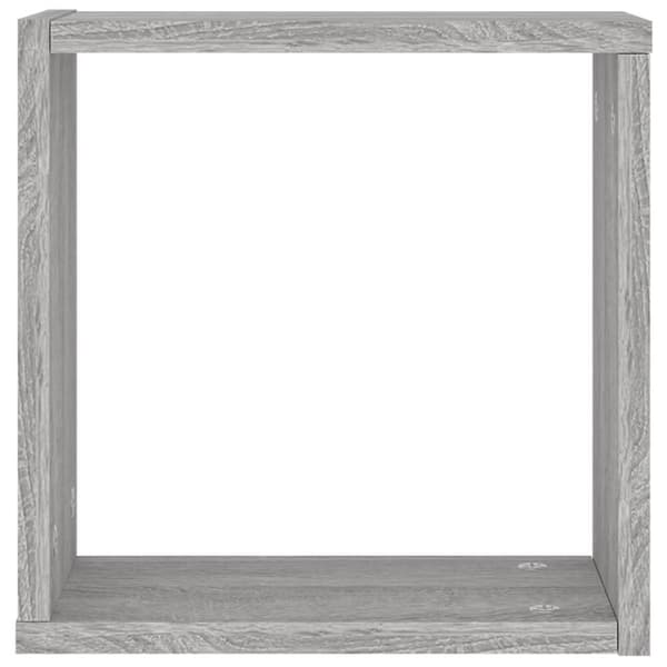 vidaXL væghylder 2 stk. 30x15x30 cm kubeformet grå sonoma-eg