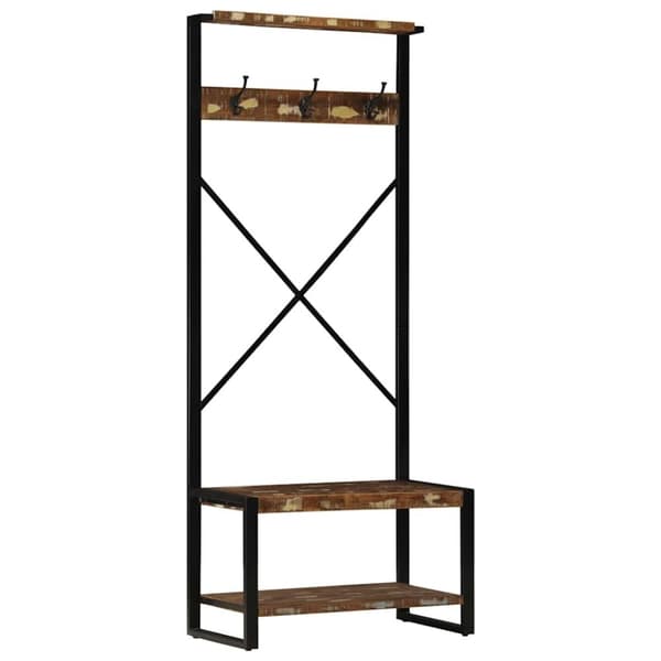vidaXL Klesstativ flerfarget 80x40x190 cm gjenvunnet heltre