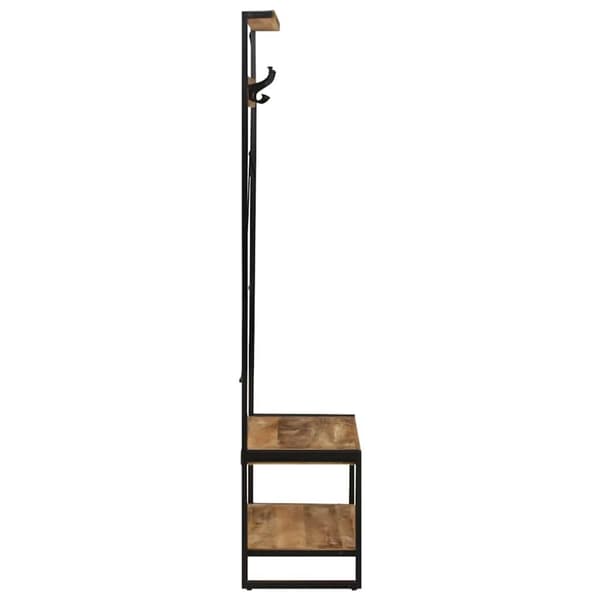 vidaXL Klädhängare 80x40x190 cm massiv grov trämango