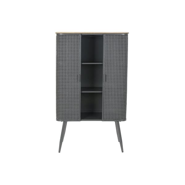 Hylder DKD Home Decor Natur Grå Metal Træ 2 Hylder (79 x 39 x 133 cm)