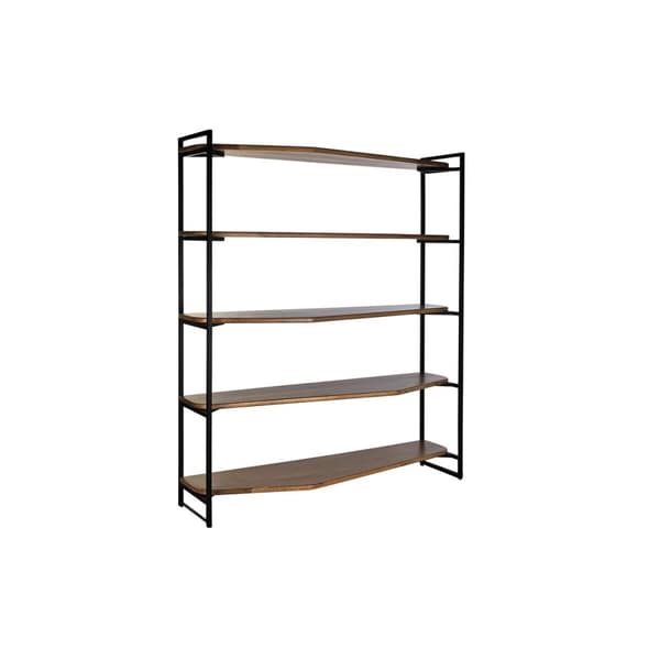 Hylder DKD Home Decor Sort Natur Metal Mangotræ 150 x 40 x 181 cm