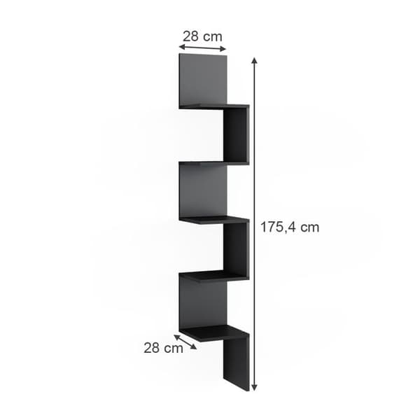 Paolo Hörnhylla, 28x175,4cm Set om 2, Svart, Vicco