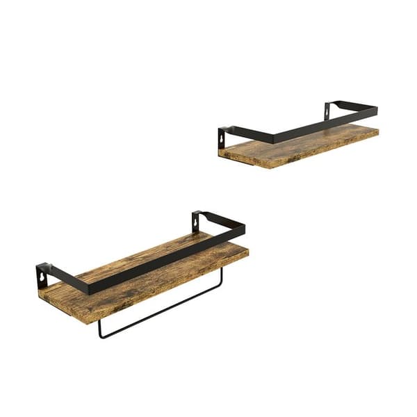 Fyrk vägghylla, 43x13cm Set om 2, Rustik ek, Vicco