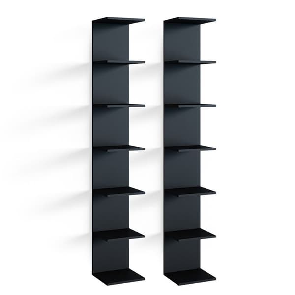 Paolo vägghylla, 28x190cm Set om 2, Svart, Vicco