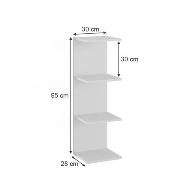 Paolo vägghylla, 30x95cm Set om 2, Vit, Vicco