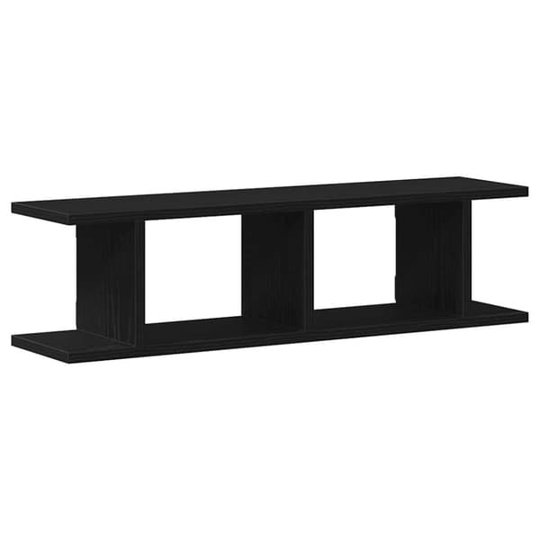 vidaXL Vegghyller 2 stk svart eik 75x18x20 cm konstruert tre