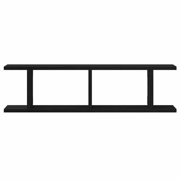 vidaXL Vegghyller 2 stk svart eik 75x18x20 cm konstruert tre
