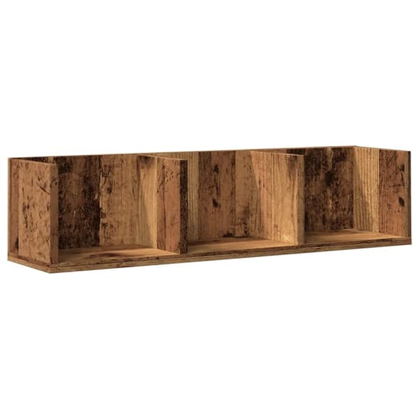 vidaXL Veggmontert CD-hylle gammelt tre 75x18x18 cm konstruert tre