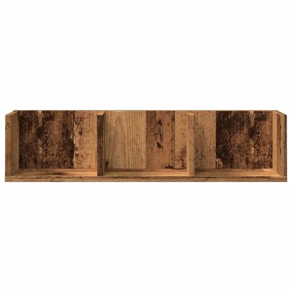 vidaXL Veggmontert CD-hylle gammelt tre 75x18x18 cm konstruert tre
