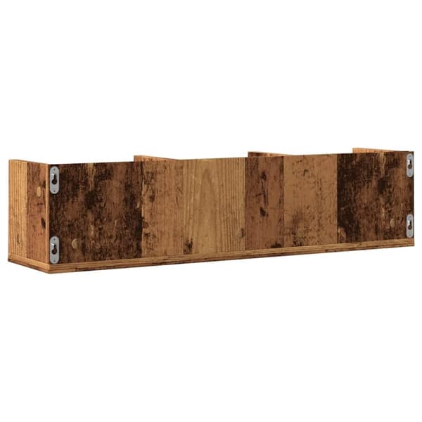 vidaXL Veggmontert CD-hylle gammelt tre 75x18x18 cm konstruert tre