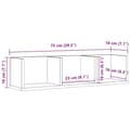 Miniatyrbilde 10 av 10: vidaXL Veggmontert CD-hylle gammelt tre 75x18x18 cm konstruert tre