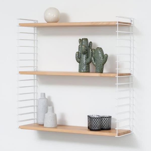 Metaltex Väggmonterbar och justerbar hylla, Trä, Libro, Bois Dense, Trä-Vit, 12 x 21 x 68 cm