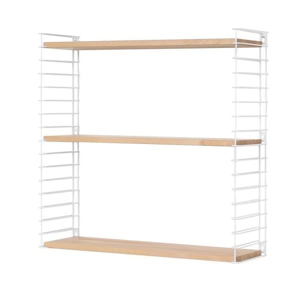 Metaltex Väggmonterbar och justerbar hylla, Trä, Libro, Bois Dense, Trä-Vit, 12 x 21 x 68 cm