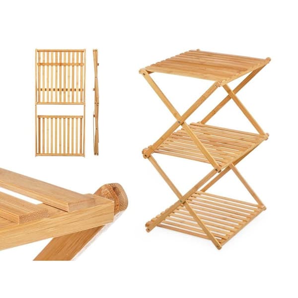 Bokhylla CH68220-5 Naturell Bambu 40 x 62 x 33,5 cm (4 antal)