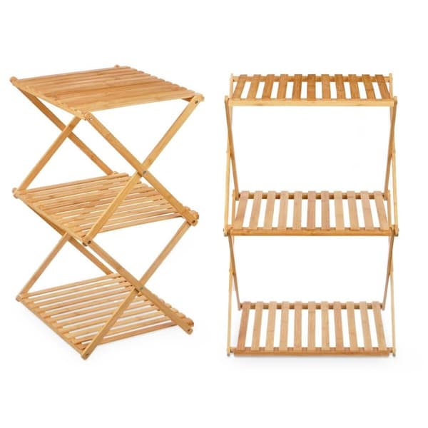 Bokhylla CH68220-5 Naturell Bambu 40 x 62 x 33,5 cm (4 antal)