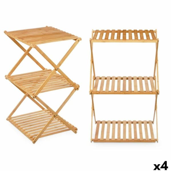 Bokhylla CH68220-5 Naturell Bambu 40 x 62 x 33,5 cm (4 antal)