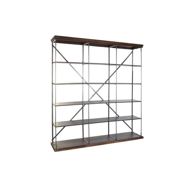 Hylder DKD Home Decor Sheesham Brun Mørkebrun Lysegrå Træ Metal 213 x 43 x 220 cm