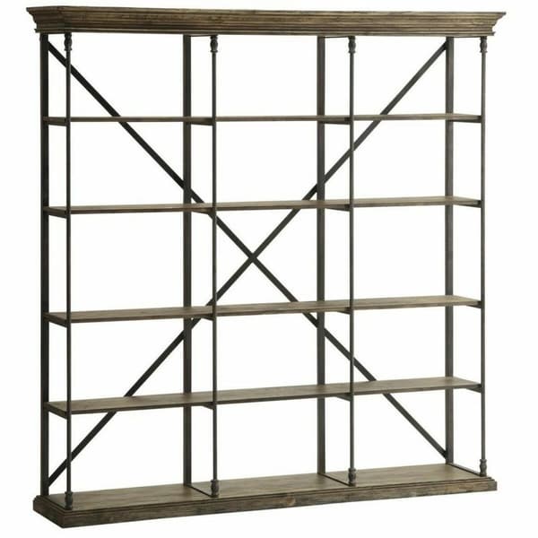 Hylder DKD Home Decor Sheesham Brun Mørkebrun Lysegrå Træ Metal 213 x 43 x 220 cm