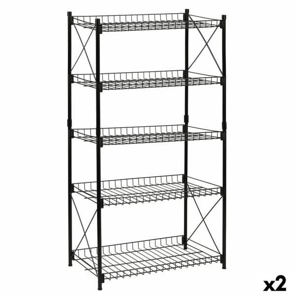 Bokhylla Confortime Metall Svart 52 x 34 x 110 cm (2 antal)