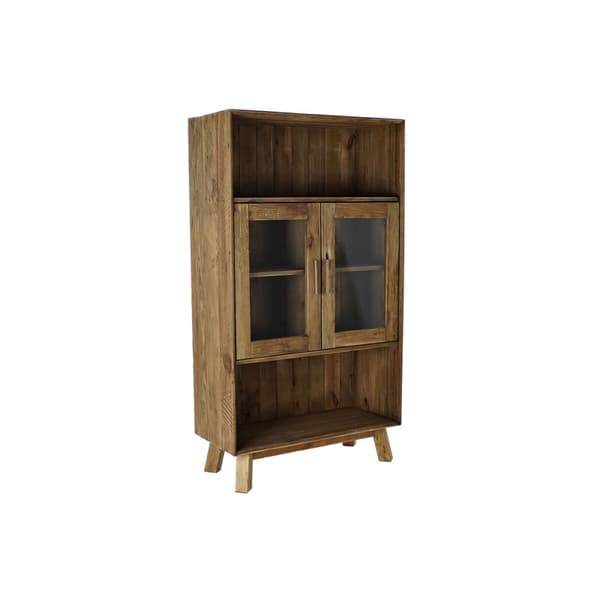 Bokhylla DKD Home Decor Glas Naturell Återvunnet Trä 4 Hyllor (90 x 40 x 160 cm)
