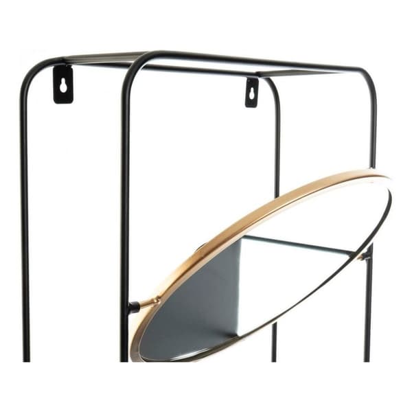 Badrumshyllor DKD Home Decor Glas Svart Metall (32 x 12 x 65 cm)