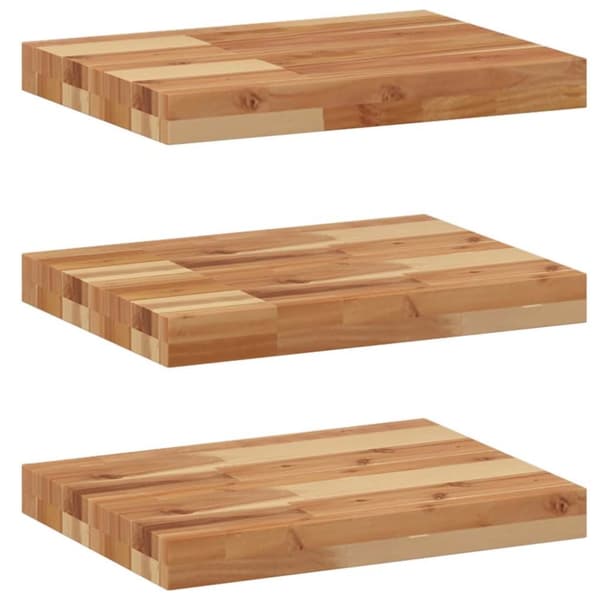 Svävande hyllor 3 st 40x30x4 cm behandlat massivt akaciaträ